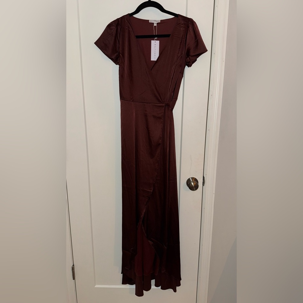 Baltic Born Red Sleeveless Wrap Maxi Dress